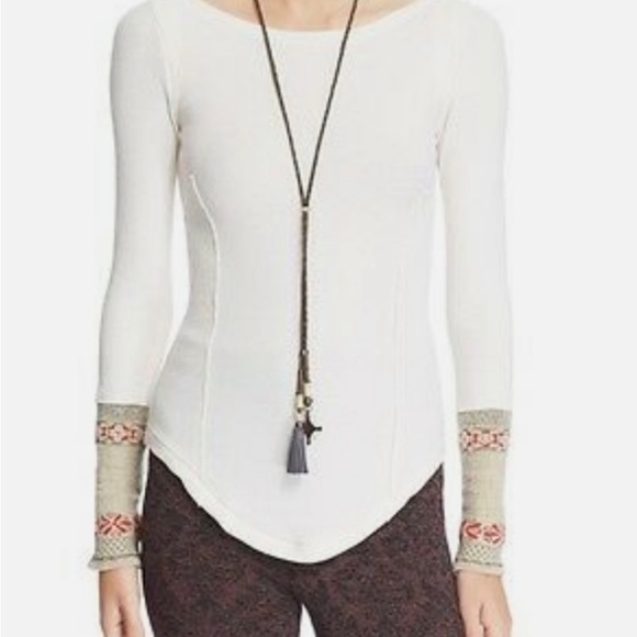- Free People Roset Cuff Thermal Shirt S - Picture 2 of 9